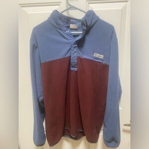 Columbia Men’s 3/4 Button Up Pull Over Fleece Jacket. Size M Chest Zip Pocket